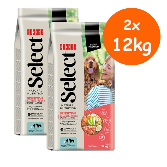Suha hrana za pse Picart Select varčni paket 2x 12kg
